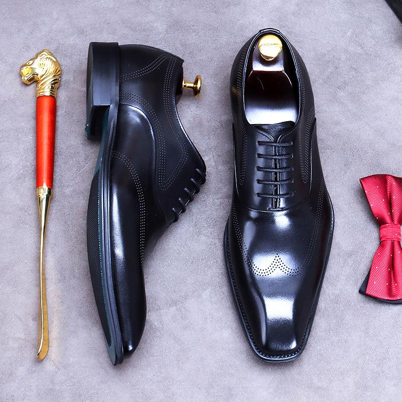 Leather Shoes Men's Cowhide Men's Casual Men's Shoes Black Leather Dress Shoes