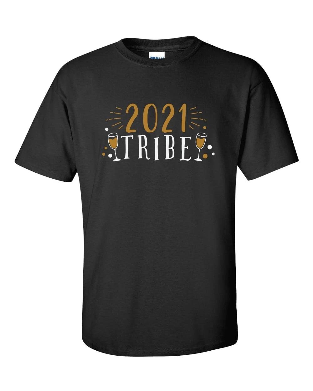 

2021 Tribe Happy New Year Festive Unisex Adult Short Sleeve T-Shirt 4XL