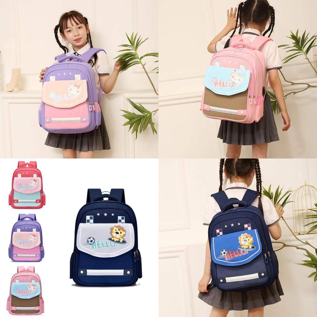 New Stylish Cartoon Cat Backpack For Kids In Grades 3 To 6 Durable Oxford Fabric