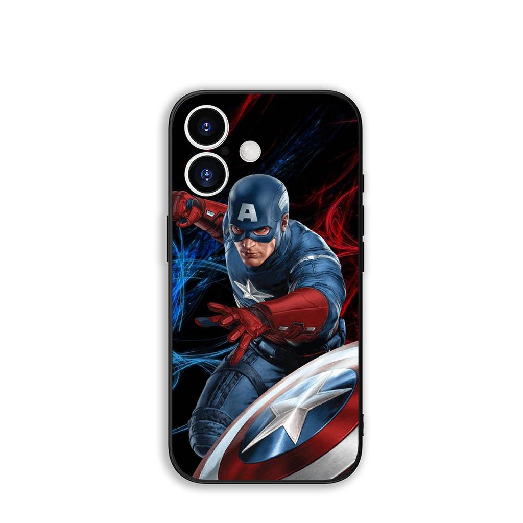 for Apple iPhone 16 15 14 Plus 13 12 Mini 17 Pro Max + ProMax 16E Air 15+ Phone Cover Case Captain America Shield Marvel Casing