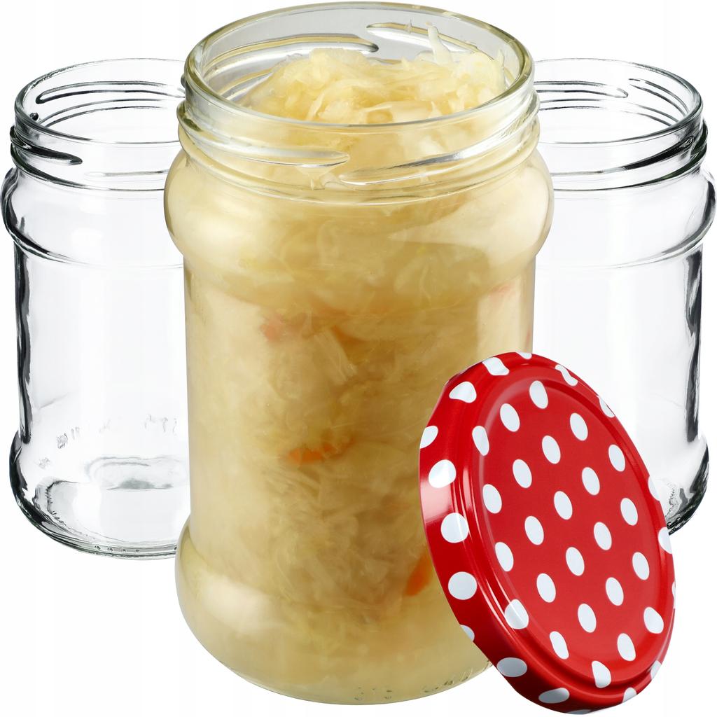 KADAX Seno Preserve Jars 315ml 10pcs 66mm + Lids "Red Peas"
