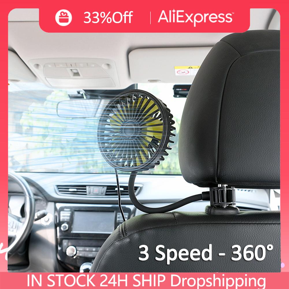 Car Air Cooling Fan Back Seat Fan 3-speed Wind Adjustment Fan Blades USB Auto Cooling Wind 5 ABS Fan Blades Car Electronics China Mainland