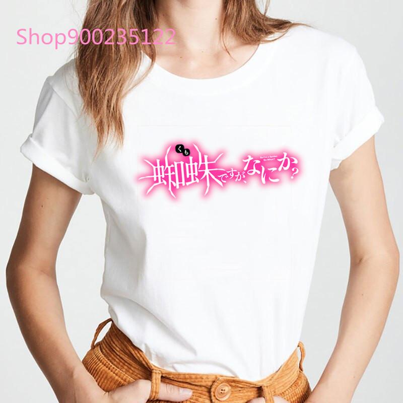 Japanese Anime Women Cute T-Shirt Printed Spider Kumoko Tee Tops Fashion Casual Women Clothes Summer Streetwear Tshirt Femme