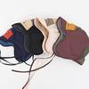5-Panel Color Matching Winter Bomber Hats Fleece Warm Retro Cycling Cap Ear Protection Ski Pilot Cap Autumn Winter