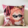 Yanfei Cute Genshin Impact Cushion Cover Natural Linen Organic Fabric DoubleSided Printing Room Sofa Decor Pillow Case