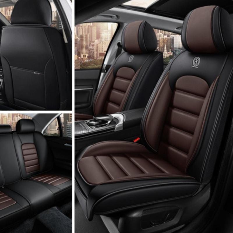 Potah na autosedačku pro 5 osob – Kompletní sada – Pasuje na 95 % všech 5místných vozů (Osobní vozy, SUV, Dodávky) – Prémiová PU kůže, Prodyšná – Ochrana sedadel pro všechna roční období
