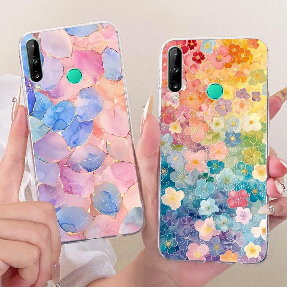 For Huawei Y7p Cute Flower Butterfly Cat Painted Case For Huawei Y7P 2020 ART-L28 ART-L29 Soft Silicone TPU Phone Cases
