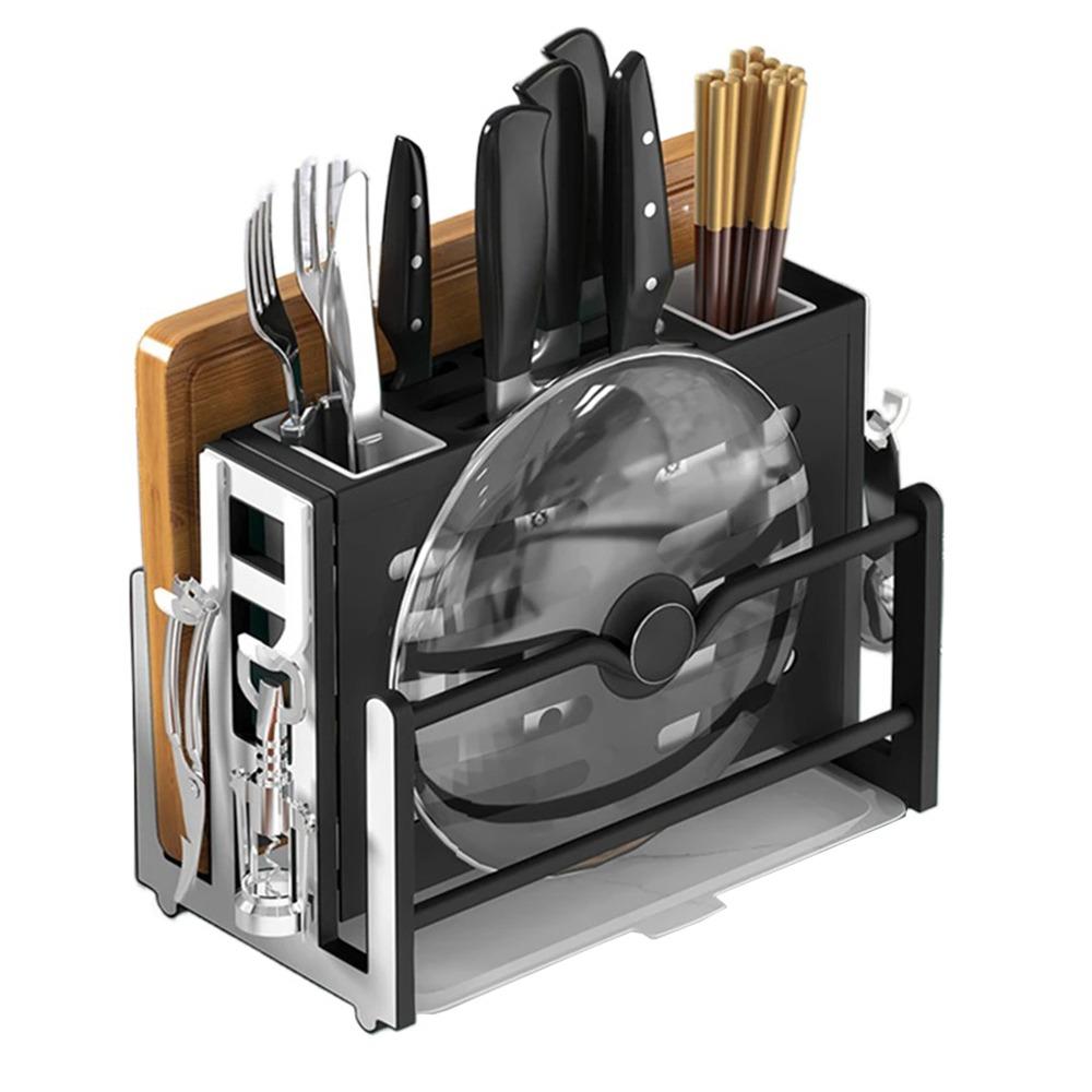 Breathable Integrated Cutlery Holder Thickened Board Pot Cover Shelf  Kitchen Use