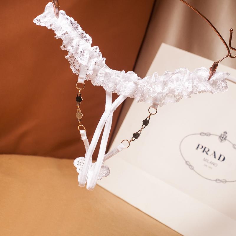 Women Panties Lace Sexy Lingerie G-string  Thin Rope Hollow Open File Beaded Rhinestone No Trace Breathable Underwears