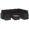 VidaXL Salon de jardin 8 pcs avec coussins noir résine tressée 3224235
