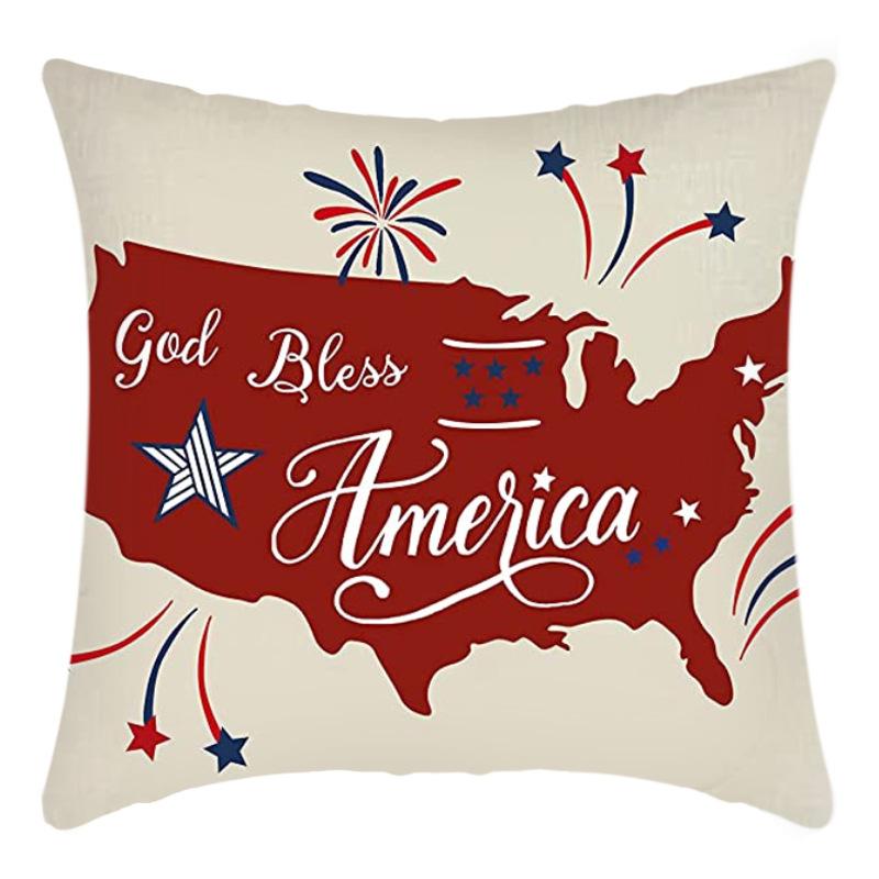 Independence Day Pillow Case Flag Print Home Living Room Bedside Decoration Pillow Cushion Pillow Case