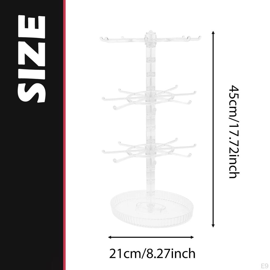 Rotating Jewelry Stand Bracelet Holder Earring Rotatable Hanging Rack Organizer for Store