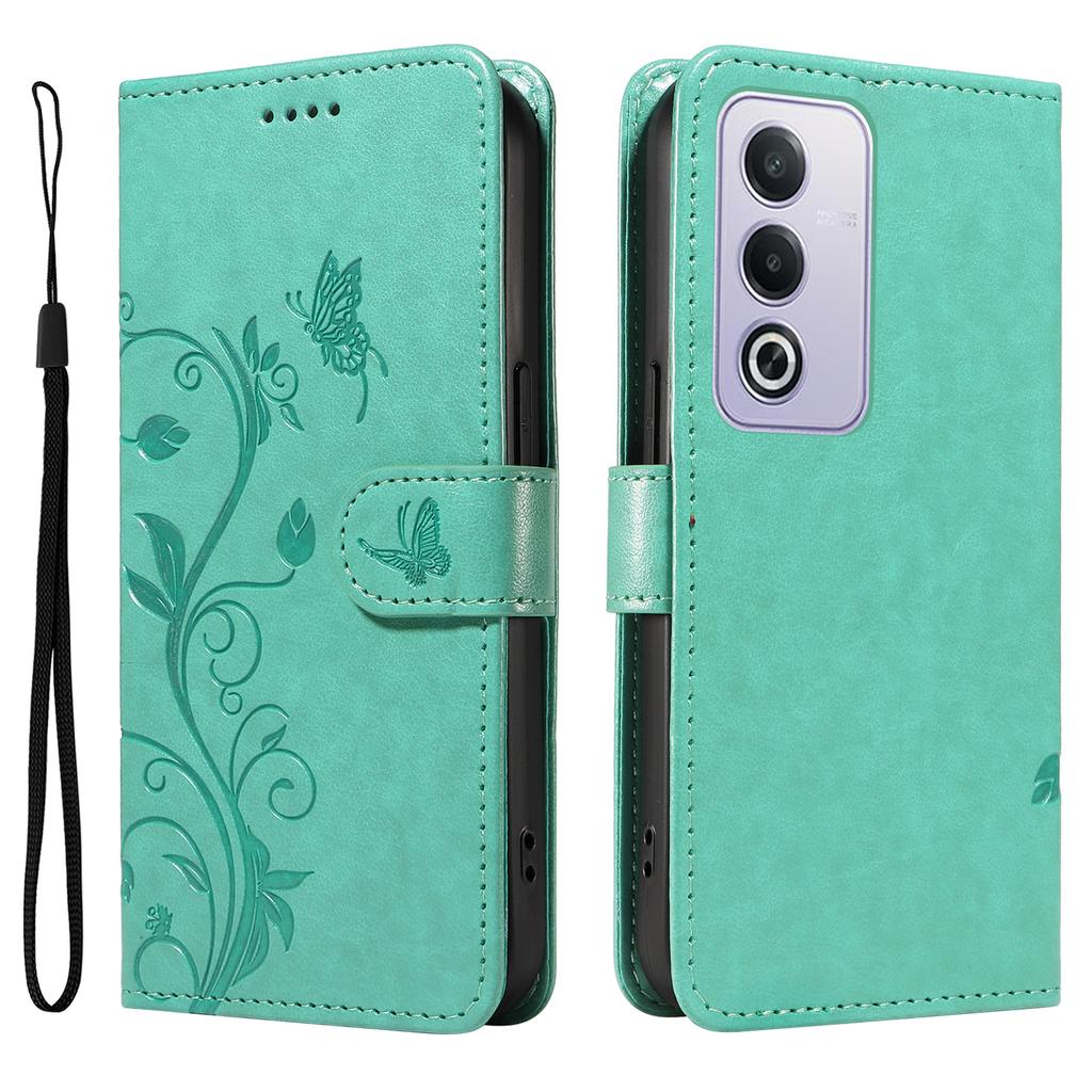 For Oppo A5 4G/5G/A80 5G/A3 5G/A3 Pro (India) 5G/A3 Pro (Global) 5G PU Leather Cases Flower Pattern Wallet Cover with Strap
