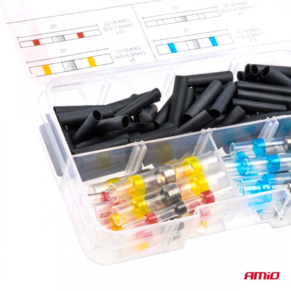 Connectors, Connectors, Tin, Heat Shrink Tubing, 100 Pcs. Amio-03033