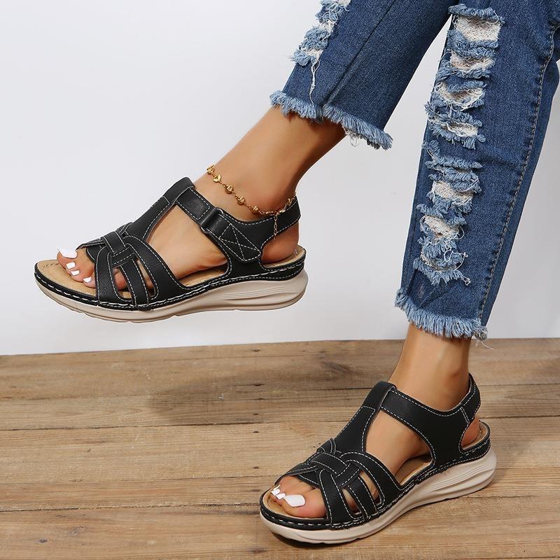 2025 Platform Wedge Women's Sandals Lightweight Soft Sole Wedge Velcro Comfort Sandals