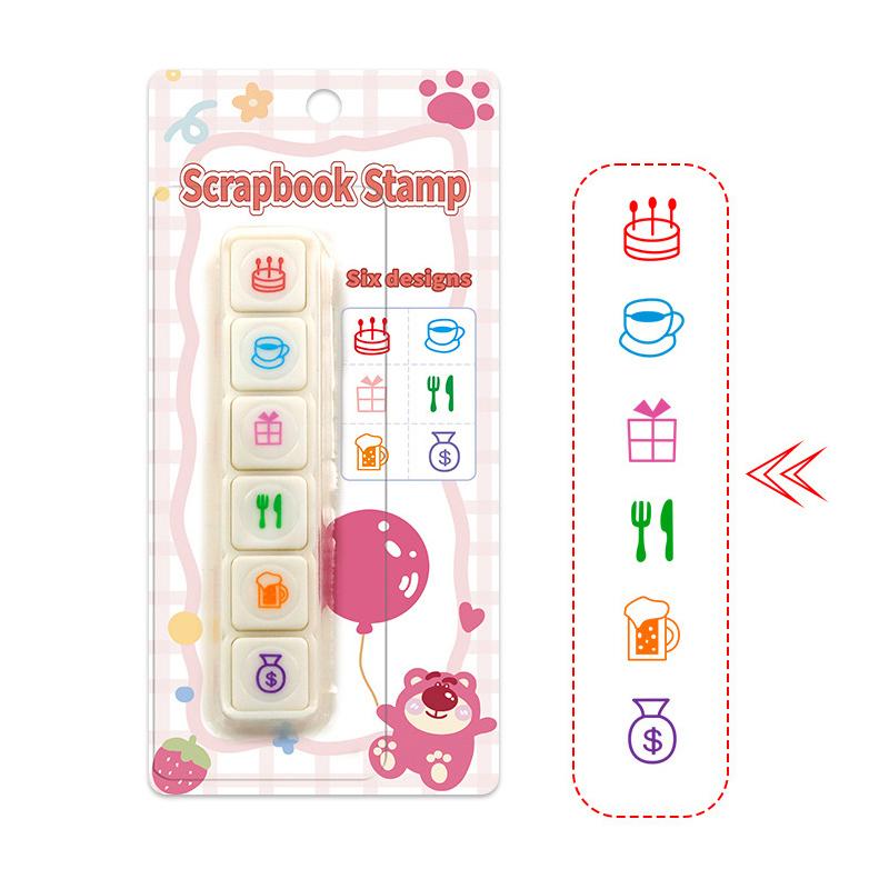 

Креативные самоклеящиеся чернильные штампы Kawaii Ink Pad Декоративные штампы Поощряйте детей Художественные поделки своими руками Канцелярские товары Офисные принадлежности