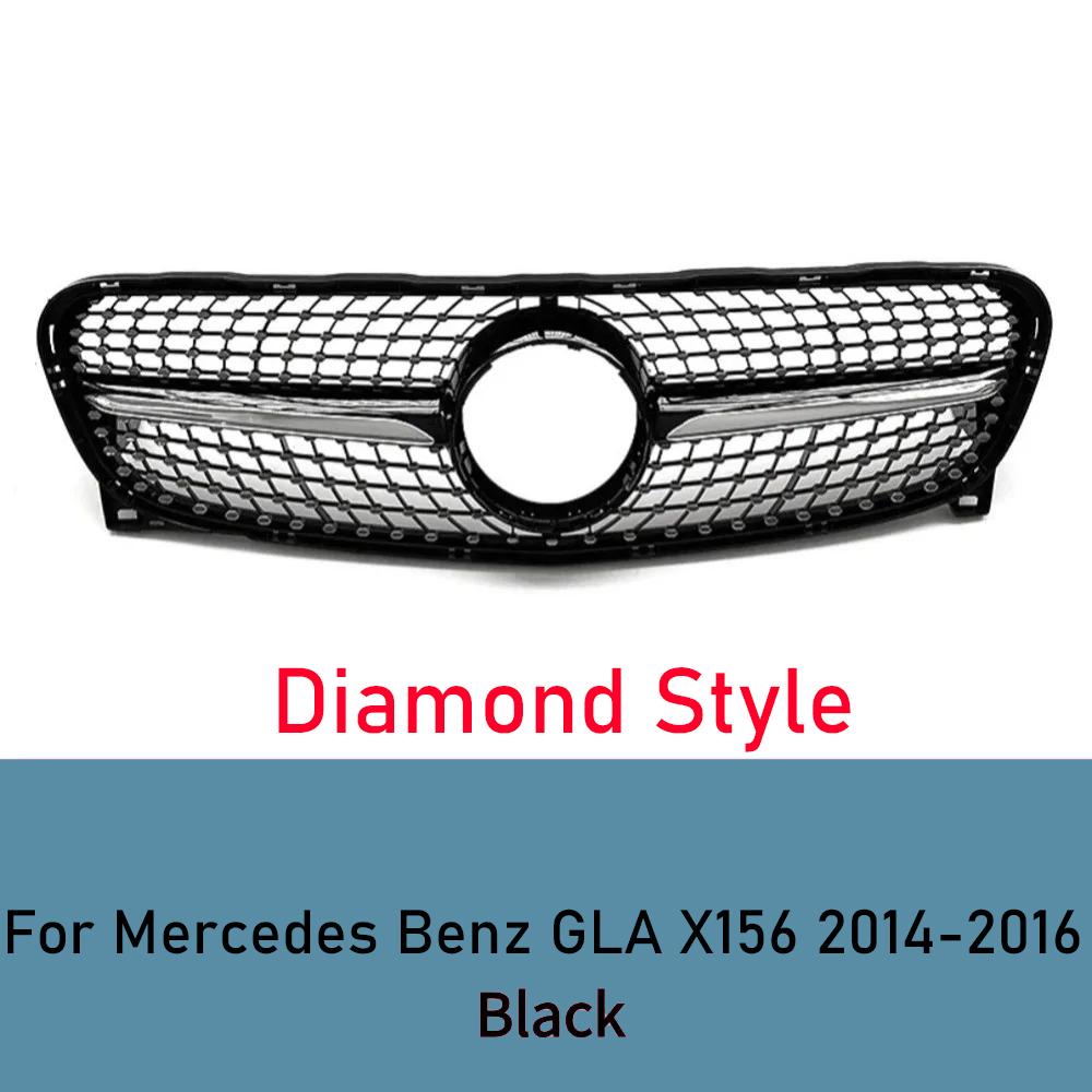 For Mercedes-Benz GLA Class X156 2014-2016 Front Bumper Grille GT Diamond Style GLA200 GLA250 GLA260 ABS Car Styling