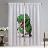 Anti-mosquito Curtains for Living Room Curtain Little Dinosaur Partition Home Interior Curtains 2 Pieces Shades Kitchen Blackout