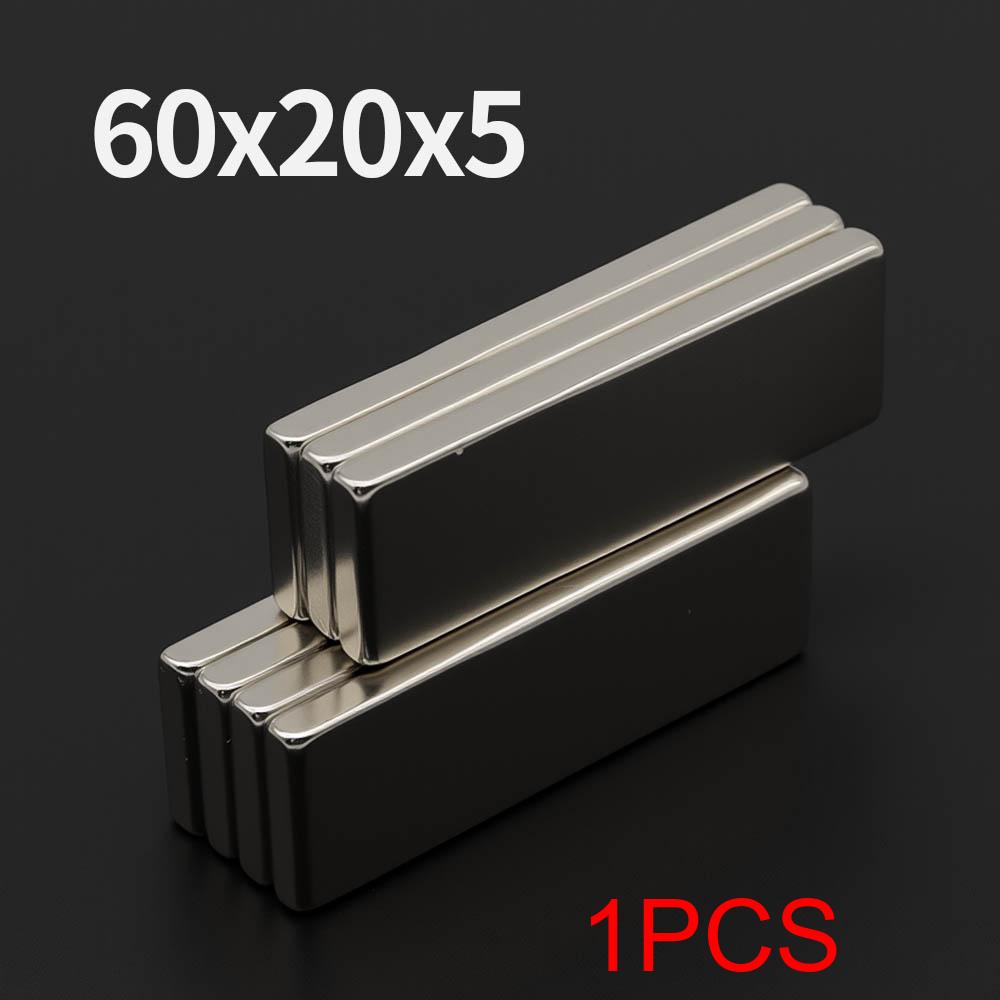 

60x20x5mm Powerful Neodymium Magnet N35 NdfeB Permanent Magnetic imanes Block Super Strong Fridge Magnets DIY