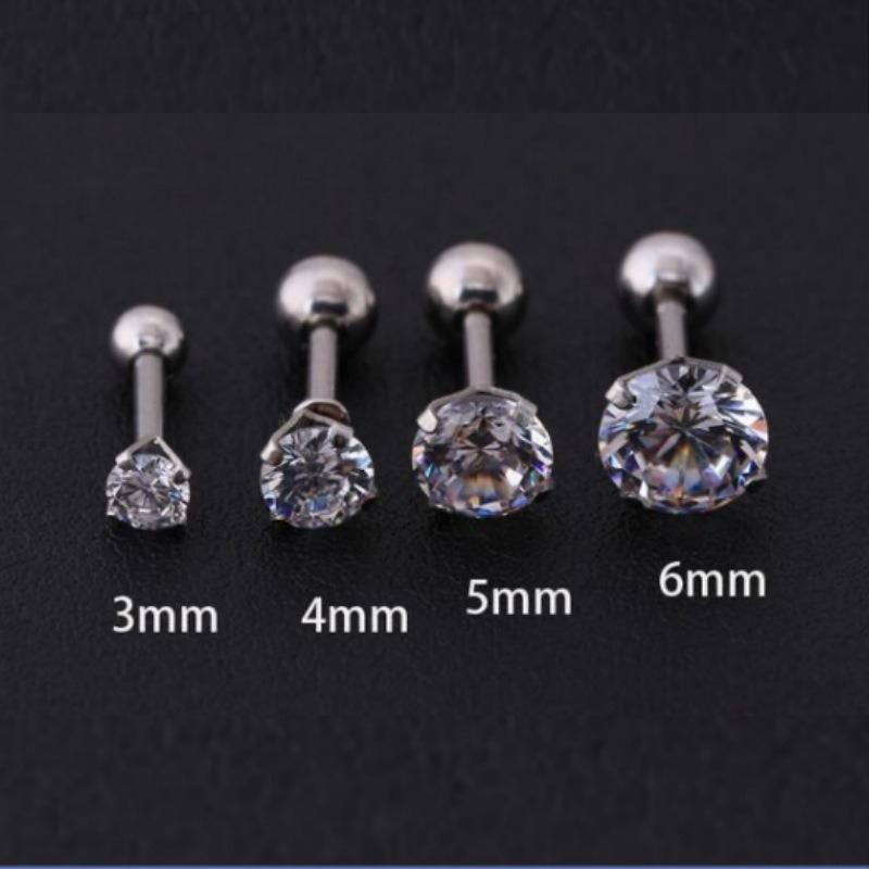 Titanium Steel Zircon Ear Studs Korean Girls Men's Diamond Earrings Fashion Ear Bone Studs