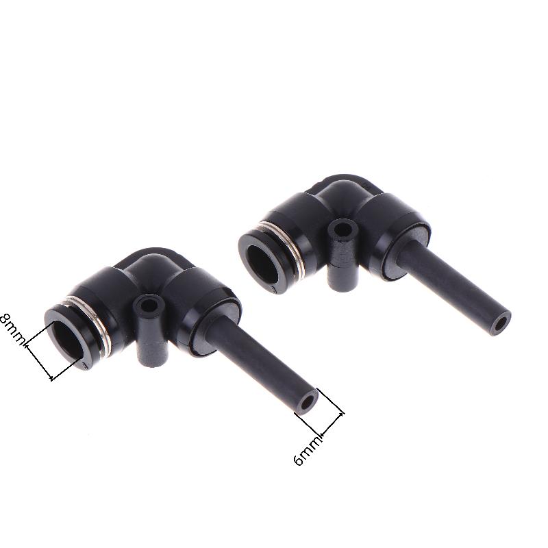 2/10 Stück Plj 4/6/8/10mm Pneumatischer Schnellsteck-Reduzierer Plj8-6/6-6mm Stange Pneumatisches Durchgangs-Winkelstück-Stangenverbinder