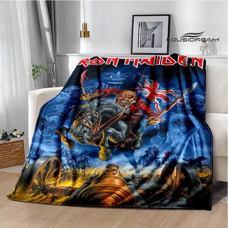 Rock Band I-Iron M-Maiden Printed Blanket Kids Warm Blankets Flannel Soft and Comfortable Blanket Bed Linings Birthday Gift