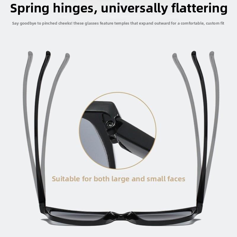 New HD Grey Lenses Presbyopia Glasses Unisex Small Square Frames UV Protection Classic Beige Studded