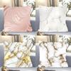 1 Stück Nordic Mode Gold Marmor Kissenbezug Quadratisch Schlafzimmer Sofa Freizeit Komfort Kissen Auto Wohnzimmer Heimdekoration