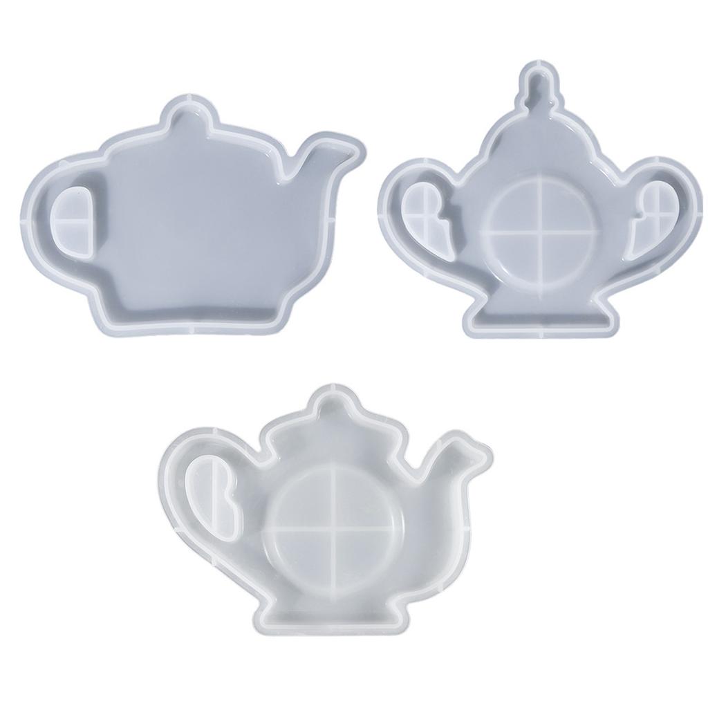 Silicone Resin Cup Pad Moulds Teapot Shape Resin Coasters Molds Silicone Craft Molds Suitable for Craft Enthusiasts