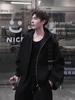 Men's Black Oversized Retro Cardigan Hoodie - Autumn Style Sweater Jacket