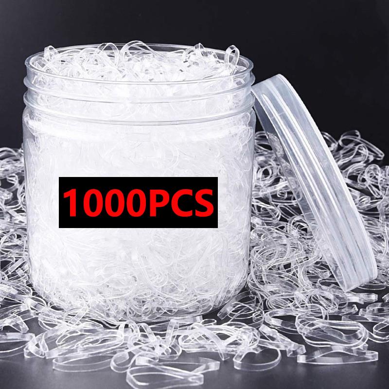 1000Pcs/Set Girls Cute Transparent Disposable Elastic Hair Band Children Ponytail Holder Hair Ring Rubber Bands Hair Accessories