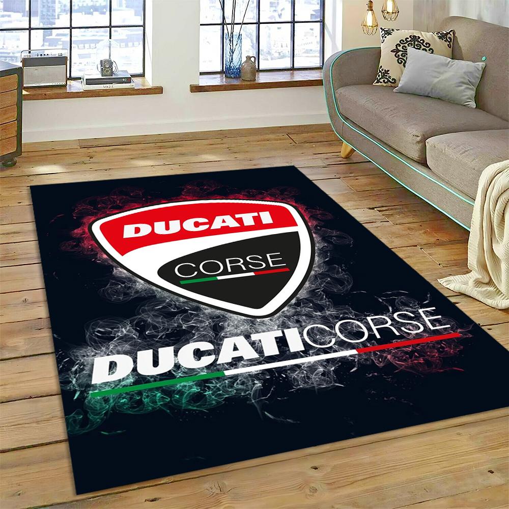 3D Rennmotorrad Schild Teppich für Wohnzimmer Schlafzimmer Zuhause Sofa Dekoration, Kinder Spiel Rutschfeste Bodenmatte Weihnachtsgeschenk