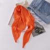 Summer solid color crumpled silk scarf female dopamine orange wear bright color imitation silk scarf sweet Japanese and Korean small headband