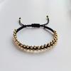 Handmade Braided Bracelet Jewelry for Women 4mm High Quality Gold Plated Beads Bracelets Bijoux Fashion Pulseras Femme