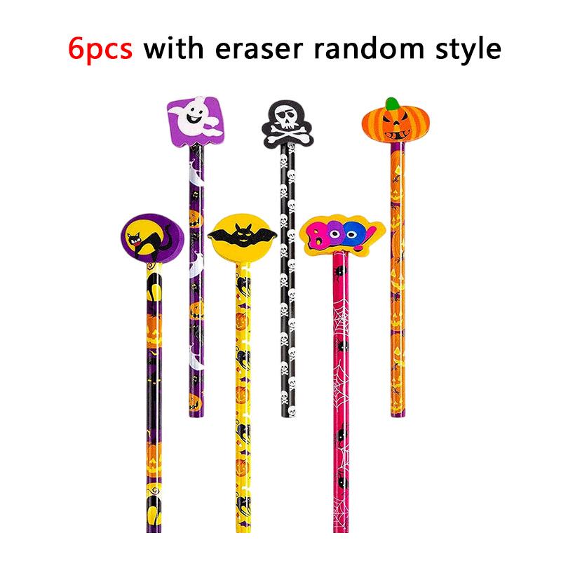 Halloween Pencil HB Eraser Pumpkin Ghost Painting Pencils Festival Goodies Gift Prize Party Favor Supplies Trick or Treat TMZ