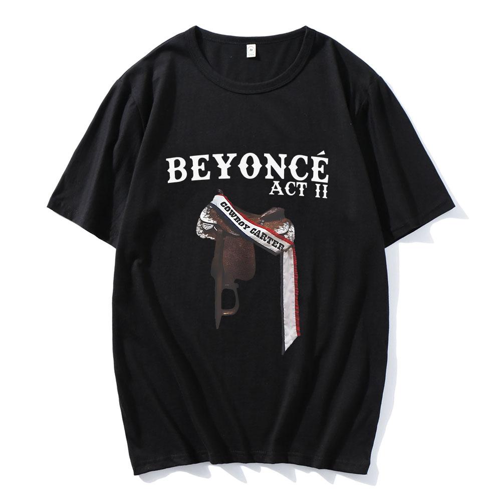 

Cowboy Carter Beyoncée T-shirt Act II 2024 Vintage Printing Tee-shirt Short Sleeve Summer Spring Tshirts Cotton High Quality Tee 4XL