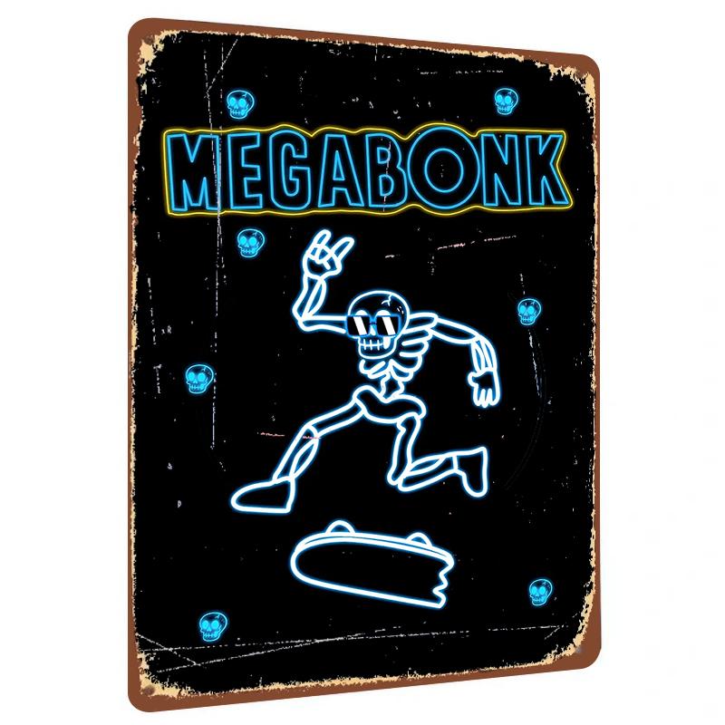 

Neon Style Skeleton Skateboard Pattern Metal Tin Sign Home Decor Wall Art Modern Pop Culture Decoration 20x30cm（7.8x11.8inch）