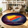 Round Rug Custom NameDjurgårdens IF Pattern Non Slip Carpet Home Floor Decor