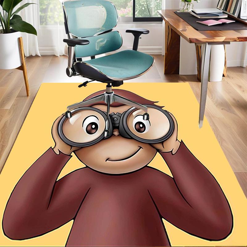 1pc Curious George (4) Design Area Rug - Non-Slip, Soft & Cozy Floor Mat for Living Room, Bedroom, Office - Indoor/Outdoor Decorative Carpet