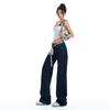 Spring Raw Denim Tone Y2K Low Waist Narrow Straight Drape All Match Slim Denim Pants For Ladies Casual Pants Oversize Denim Trousers
