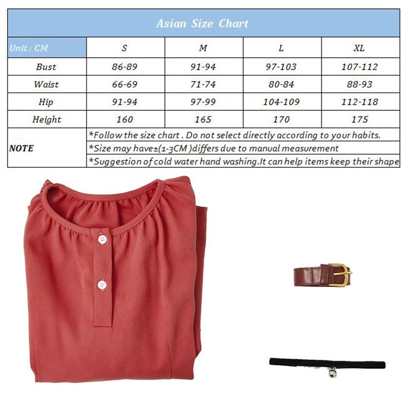 Witch Watch Nico Wakatsuki Cosplay Costume Red Women Dress Halloween Carnival Cosplay Outfits Full Set