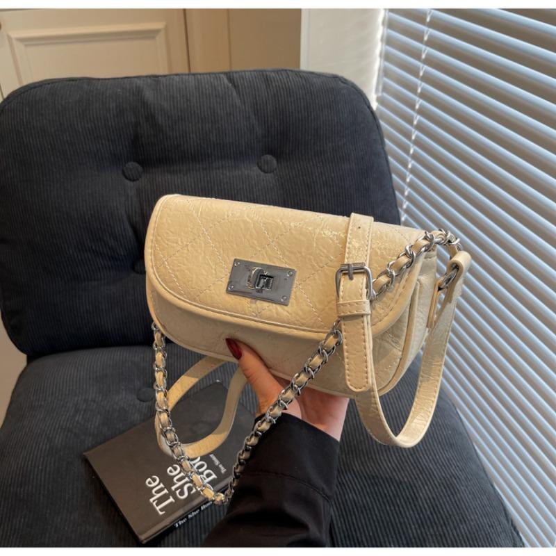 Mini Chain Bag Women's New Versatile High-quality Texture Niche Silver Messenger Bag