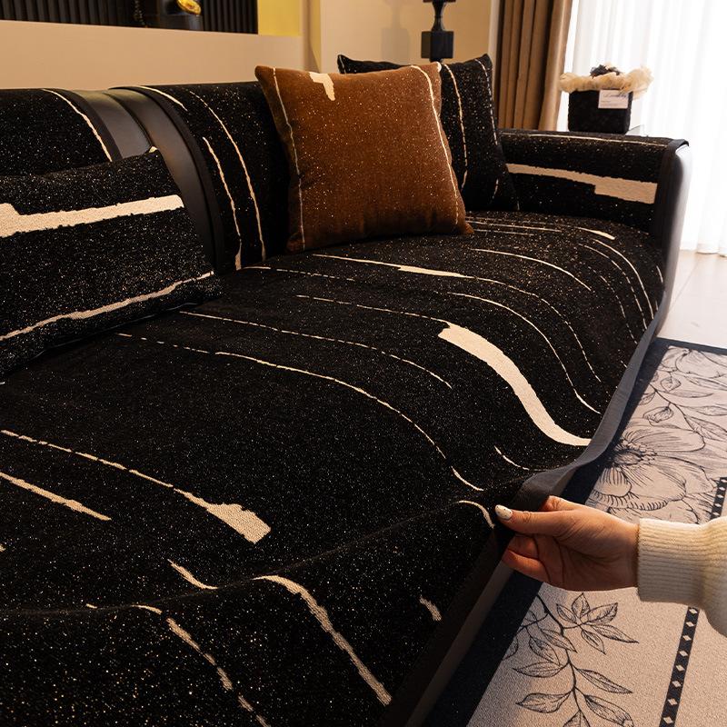 Žinylkový polštář na pohovku, Univerzální pro všechna roční období, Protiskluzový a nečistoty odpuzující sedák Nový potah na koženou pohovku Krycí látka