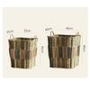 Paper Rope Laundry Basket Open-Top Handwoven Portable for Home