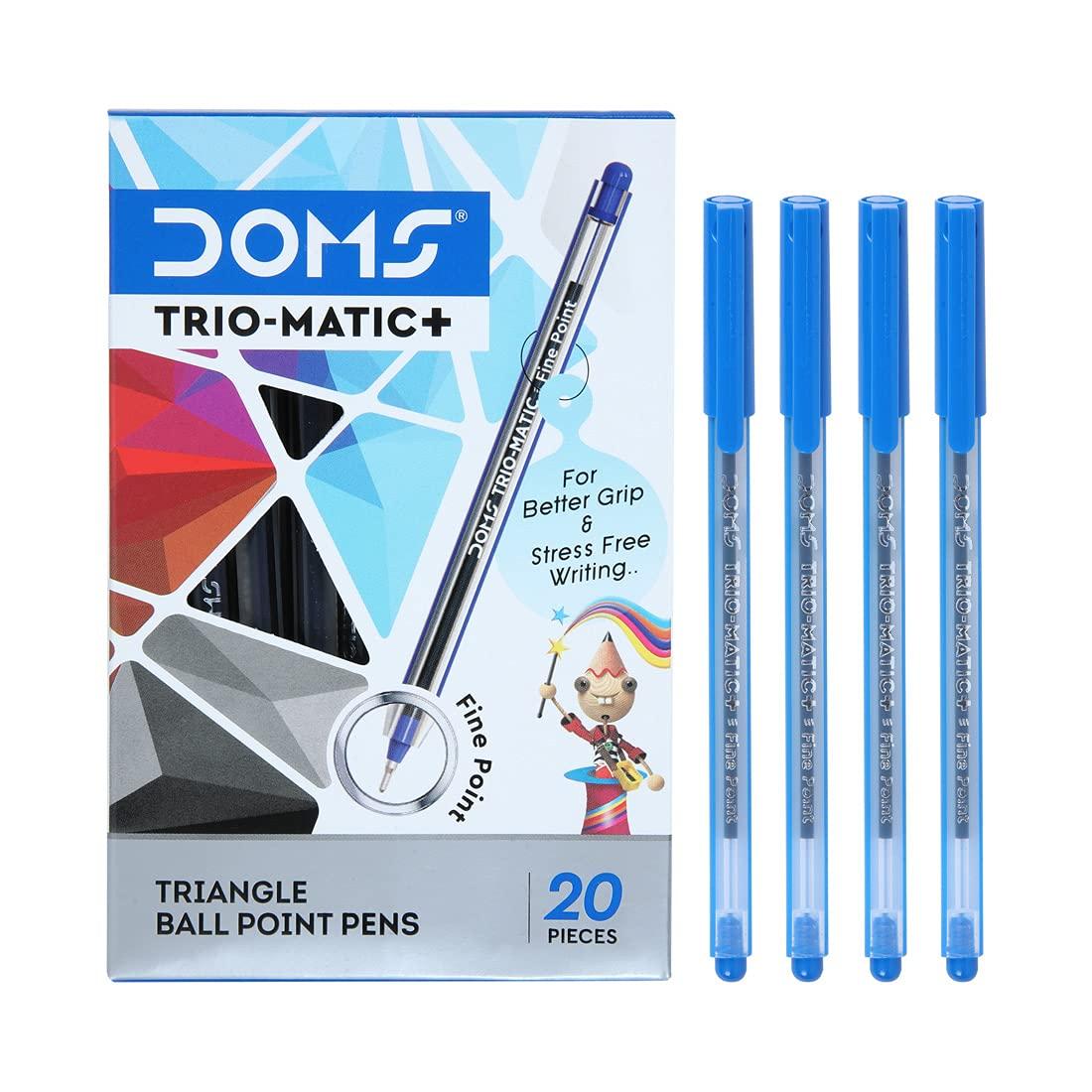

Doms Fine Point Trio-Matic Ball Point Pen Box Pack Blue Ink 60 Pens Smooth Writing For Office School Journaling