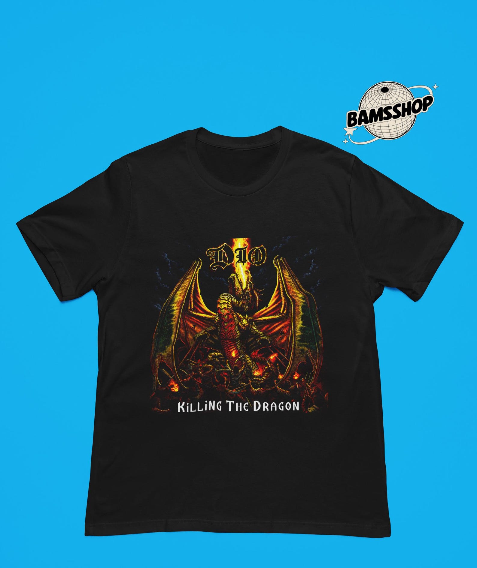 Dio T-Shirt - Metal Music Shirt - Killing The Dragon - Ronnie James - Merch Tee - Gift Unisex Rocker Clothing 2XL