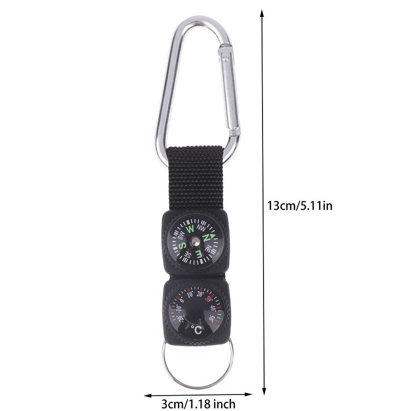 Mini-Kompass mit Haken 2-in-1 Multifunktionaler Wander-Karabiner Empfindlicher Führer Outdoor-Bergsteigen Schlüsselanhänger Camping-Werkzeug