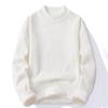Moda męska Casual Slim Fit Basic sweter z dzianiny z golfem wysoki kołnierz sweter męski podwójny kołnierzyk jesienno-zimowa bluzka