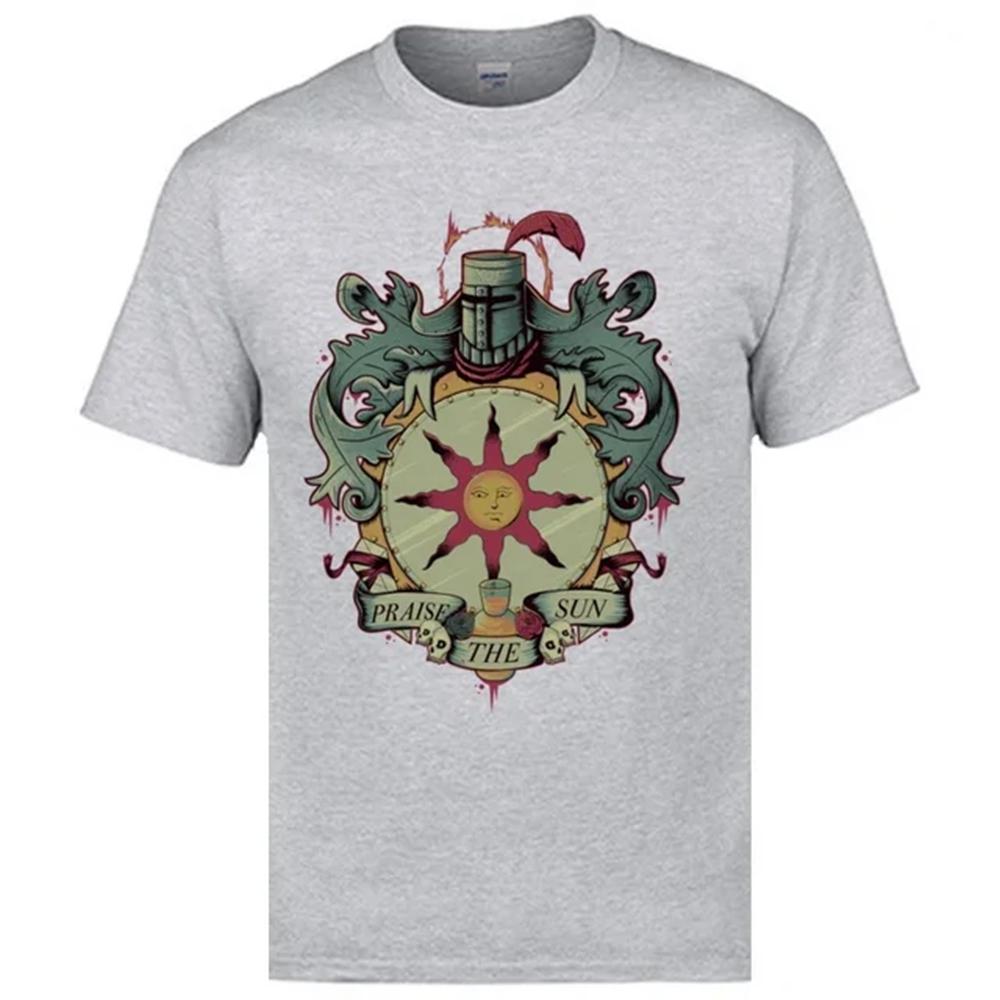 New Arrival Unisex Tops Tees Dark Souls Normal T Shirts Cotton Fabric Short Sleeve Camisa T Shirt Round Neck Vintage
