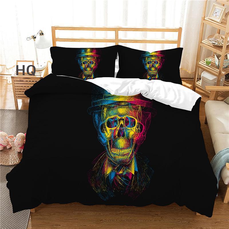 Three-Piece Digital Printing Kit Bedding, Skull Printing Home Textile Four-Piece Quilt